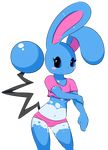  2015 alpha_channel anthro azumarill big_ears bleuet blue_eyes blush clothed clothing elpatrixf eyelashes female midriff navel nintendo pok&eacute;mon pok&eacute;morph simple_background solo transparent_background underwear video_games 