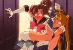  3girls ass backlighting bishoujo_senshi_sailor_moon blush door kino_makoto mizuno_ami multiple_girls one_eye_closed sailor_jupiter sailor_mercury sailor_moon tsukino_usagi 