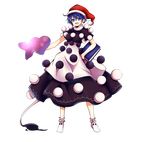  :d baba_(baba_seimaijo) blob blue_eyes blue_hair book doremy_sweet dream_soul dress ears full_body hand_on_hip hat highres layered_dress nightcap open_mouth pom_pom_(clothes) smile tachi-e tail touhou transparent_background 