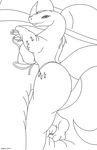  2015 anthro ass_up bed bikini_bottom breasts claws clothed clothing digital_media_(artwork) female half-dressed horn lips looking_at_viewer raised_tail rear_view reptile scalie side_boob sketch smile solo spikes toe_claws topless wiira 