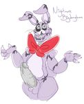  animatronic anthro balls bow buckteeth english_text erection five_nights_at_freddy&#039;s lagomorph long_ears looking_at_viewer machine male mammal nightmare_bonnie_(fnaf) nude penis rabbit robot sharp_teeth smile solo standing teeth text unknown_artist video_games 