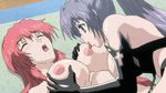  2girls ane_haramix animated animated_gif blush breast_grab breasts demon_girl grabbing indoor large_breasts licking lying moaning multiple_girls nipples tongue yuri 