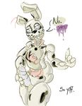  ! animatronic anthro balls cum cum_on_penis english_text erection five_nights_at_freddy&#039;s half-closed_eyes lagomorph looking_at_viewer machine male mammal masturbation nude orgasm penis rabbit raised_arm robot sharp_claws smile solo springtrap_(fnaf) standing text unknown_artist video_games 