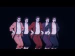  animated animated_gif black_background dancing gintama hasegawa_taizou lowres multiple_boys multiple_persona sunglasses 