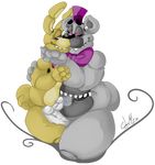  alpha_channel animatronic bear bow chubby erection fellatio five_nights_at_freddy&#039;s half-closed_eyes hat headgear lagomorph licking long_ears machine male male/male mammal nightmare_fredbear_(fnaf) open_mouth oral penis rabbit robot saliva sex sharp_teeth simple_background smile springtrap_(fnaf) teeth thick_thighs tongue tongue_out transparent_background unknown_artist video_games 