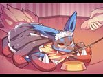  all_fours anthro bowl erection eyewear glasses human inside leash maid maid_uniform male mammal markings mega_evolution mega_lucario nintendo nongqiling penis pok&eacute;mon red_eyes reflection socks_(marking) uniform video_games 