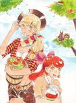 absurdres apple apple_bloom applejack choujou_kabe food fruit highres multiple_girls my_little_pony my_little_pony_friendship_is_magic personification siblings sisters traditional_media watercolor_(medium) 