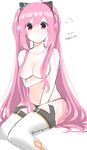  bad_id bad_pixiv_id black_panties blush breast_hold breasts highres long_hair looking_at_viewer medium_breasts panties pink_eyes pink_hair rasis sanka_(mana_nim) simple_background solo sound_voltex thighhighs topless underwear underwear_only very_long_hair white_background white_legwear 