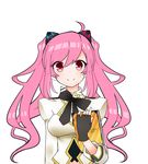  bad_id bad_pixiv_id breasts fingerless_gloves gloves long_hair looking_at_viewer medium_breasts pink_eyes pink_hair rasis sanka_(mana_nim) simple_background smile solo sound_voltex white_background 