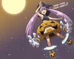  erect_nipples face full_moon gradient gradient_background haganemaru_kennosuke halloween hard_translated jack-o&#039;-lantern jack-o'-lantern moon night night_sky no_panties original pumpkin purple_hair short_twintails sky solo translated twintails wallpaper 