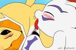  anal blush caluriri digimon duo eyes_closed female fingering gomamon male male/female open_mouth oral pussy pussy_juice renamon 
