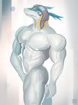  abs bada-butterfly dragon eyewear goggles invalid_tag legendz looking_at_viewer male muscles nude nupples pose shiron west_dragon 