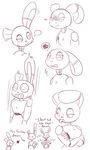  animatronic crossgender duo english_text expressions female five_nights_at_freddy&#039;s five_nights_at_freddy&#039;s_2 lagomorph machine mammal mizumew monochrome multiple_scenes rabbit robot springtrap_(fnaf) text tongue tongue_out toy_bonnie_(fnaf) video_games 
