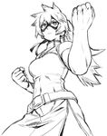  :| bare_shoulders belt boku_no_hero_academia china_dress chinese_clothes clenched_hands closed_mouth covered_navel domino_mask dress fighting_stance greyscale kendou_itsuka long_hair mask monochrome murakami_hisashi simple_background sleeveless sleeveless_dress solo v-shaped_eyebrows white_background 