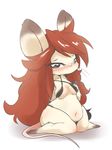  bra brown_eyes clothing female feral hair kemono mammal mouse panties red_hair rodent ukan_muri underwear 