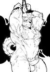  anthro biceps big_muscles black_and_white canine chest_tuft cum dog fur joey kokuhane male mammal monochrome muscles pecs penis tuft 