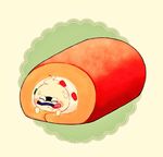  blush cake closed_eyes food food_on_face ghost licking_lips no_humans purple_lips simple_background solo swiss_roll tongue tongue_out whisper_(youkai_watch) youkai youkai_watch 