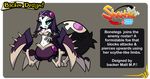  arachnid arthropod cleavage clothed clothing english_text female green_sclera official_art shantae_(series) solo spider text 
