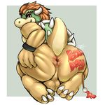  &lt;3 anthro balls bowser brush claws erection hair male mario_bros nintendo nude paint penis solo spread_legs spreading tacoyaki video_games 