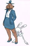  anthro ascot canine clothing crossgender dog duo female hat k_ss lagomorph male mammal max_(sam_and_max) rabbit sam_(sam_and_max) sam_and_max skirt suit 