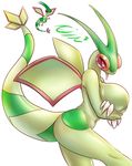  anthro anthrofied big_breasts blush breasts butt claws dragon eyelashes female flygon huge_breasts looking_at_viewer nintendo nude open_mouth pok&eacute;mon saliva scalie simple_background solo tailzkim tongue video_games white_background wings 