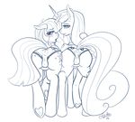  2015 blush butt clothing cutie_mark equine female female/female feral friendship_is_magic horn looking_at_viewer looking_back mammal my_little_pony open_mouth panties princess_cadance_(mlp) raised_tail rear_view saliva saliva_string skuttz twilight_sparkle_(mlp) underhoof underwear winged_unicorn wings 