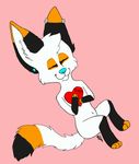  &lt;3 artctic_wolf canine eyes_closed female fennec folf fox holding hug hybrid love mammal nellie nelliefolf piercing simple_background smile solo wolf 