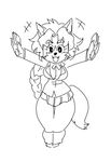  anthro braided_hair canine cleavage clothed clothing female front_view fur hair happy kazuhiro long_hair looking_at_viewer mammal open_mouth smile solo standing wolf 