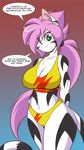  anthro bangs big_breasts black_fur breasts clothed clothing english_text feline female fur green_eyes hair huge_breasts isabella_kane long_hair looking_at_viewer mammal markings mastergodai pink_hair rascals smile solo stripes text thick_thighs tiger voluptuous white_fur white_tiger wide_hips 