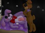  2015 animatronic anthro balls bear blush bonnie_(fnaf) bow bow_tie cum cum_on_balls cum_on_penis cum_on_stomach cute drooling erection eyes_closed feral five_nights_at_freddy&#039;s fluffy freddy_(fnaf) fur grabbing_sheets hare hat kjponymlp(kjhiravary) lagomorph machine male male/male mammal orgasm paws penis pink_penis robot saliva sex smile spread_legs spreading stage star tongue tongue_out top_hat video_games 