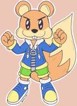  &gt;:3 2015 anthro beady_eyes big_tail brown_fur buckteeth clothed clothing colorful conker conker&#039;s_bad_fur_day cute fluffy_tail footwear front_view fur jacket looking_at_viewer male mammal neonlink nintendo nintendo_64 pants pink_background rare rareware rodent shoes simple_background smile solo squirrel standing style tan_fur torso video_games 