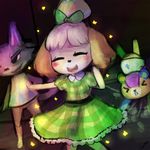  animal_crossing ask_blog bear canine cute dancing dog fangs female isabelle isabelle_(animal_crossing) lumineko mammal nintendo video_games wolf 