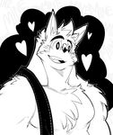  anthro biceps canine chest_tuft fluffy fur kokuhane male mammal muscles pecs teeth tuft wolf wuffle 