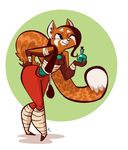  blink clothing female mammal potion red_panda simple_background smile solo wide_hips wildroxann 