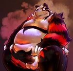  balls big_balls big_penis blush chiro_(artist) chubby erection fanfan male mammal overweight penis presenting red_panda smirk solo teeth 