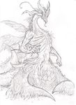  &lt;3 claws dark_souls dragon lolover male monochrome pencil_(artwork) scalie seath simple_background sketch traditional_media_(artwork) white_background wings 