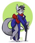  canine clothing female japanese_clothing kimono mammal melee_weapon simple_background smile solo sword weapon wide_hips wildroxann wolf 