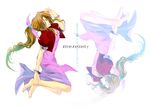  aerith_gainsborough barefoot blue_eyes bracelet brown_hair dress eni eni_(yoyogieni) feet final_fantasy final_fantasy_vii jacket jewelry long_hair pink_ribbon ribbon 