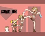 age_comparison ahoge angry baby bottle brown_hair child drunk kuro1671 laughing meiko multiple_girls short_hair skirt vocaloid younger 