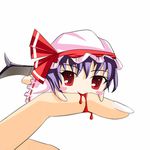  animated animated_gif biting blood chibi finger_biting fuwa_gengetsu hands lowres minigirl remilia_scarlet solo touhou vampire wings 