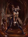  antennae bee_girl honey insect_girl jeffrey_cruz monster_girl purple_hair q-bee solo vampire_(game) wings 