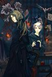  blonde_hair blue_eyes cross flower kyouka_hatori multiple_boys silver_hair 