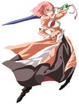  bad_id bad_pixiv_id blue_eyes dress highres original pink_hair siirakannu solo sword weapon 