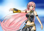  breasts female gradient gradient_background long_hair megurine_luka pink_hair so_so solo very_long_hair vocaloid 