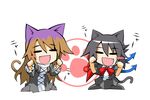  animal_ears black_hair cat_ears cat_tail chibi gradient_hair hemogurobin_a1c hijiri_byakuren houjuu_nue long_hair multicolored_hair multiple_girls short_hair tail touhou wings 