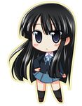  akiyama_mio black_eyes black_hair chibi k-on! long_hair school_uniform solo taigi_akira 