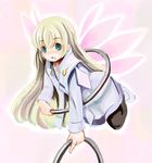  angel_wings bad_id bad_pixiv_id blonde_hair chakram collet_brunel gradient_hair green_eyes jewelry long_hair microdrive multicolored_hair necklace pantyhose pink_wings solo tales_of_(series) tales_of_symphonia weapon wings 
