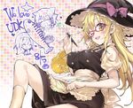  ;d alice_margatroid art_brush bespectacled birthday blonde_hair blush bow braid breasts bucket bucket_of_water cookie_(touhou) english fingernails fish gift glasses hakurei_reimu hat hat_bow heart highres kirisame_marisa large_breasts md5_mismatch multiple_girls mutsutake one_eye_closed open_mouth paint paintbrush red-framed_eyewear reu round_teeth side_braid sitting smile solo_focus teeth touhou uzuki_(cookie) white_legwear witch_hat yellow_eyes 