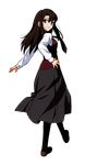  absurdres blue_eyes brown_hair full_body highres kara_no_kyoukai kokutou_azaka long_hair looking_at_viewer official_art smile solo transparent_background 