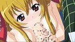  1girl :&gt;= animated animated_gif blonde_hair breasts censored dorei_usagi_to_anthony_the_animation fellatio oral pov red_eyes 